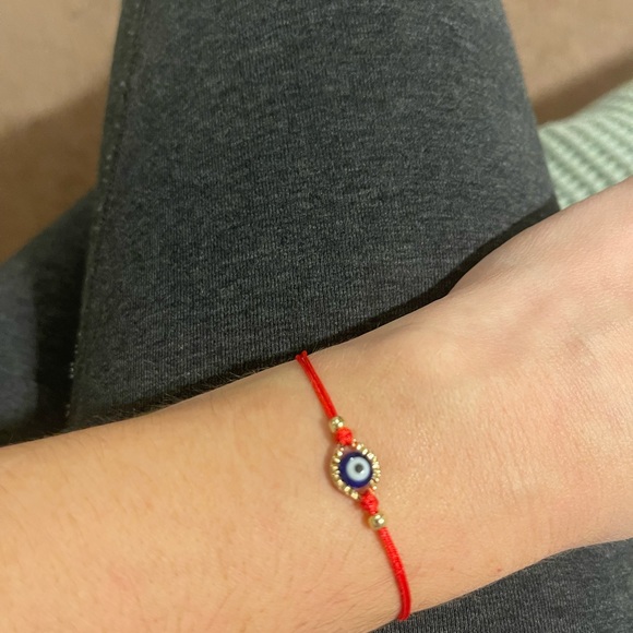 Handmade Evil Eye Silver Plate Bracelet - Picture 5 of 10